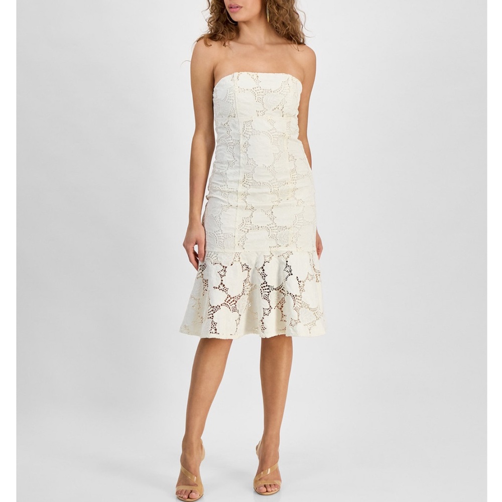 New Women's Maisy Lace Strapless Midi Dress